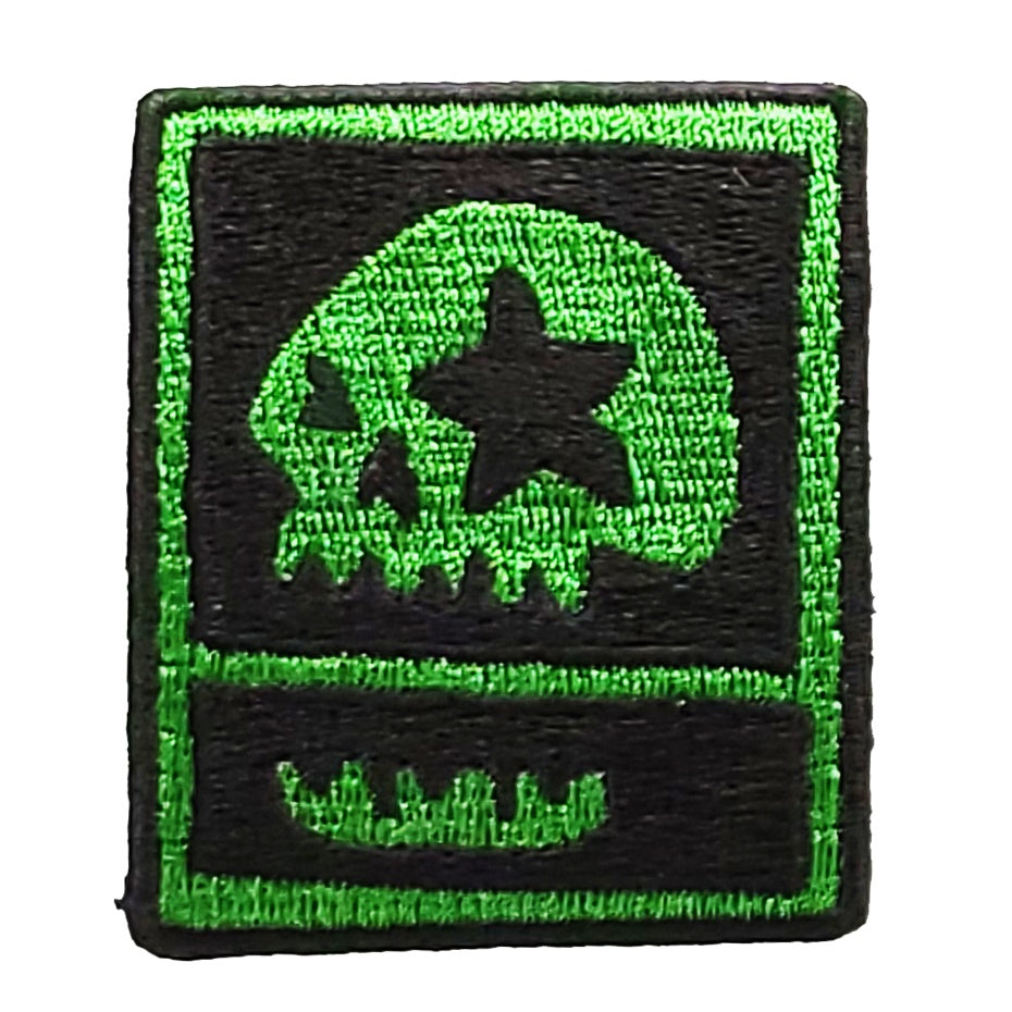 MxMxM ドクロワッペン GREEN 5cm