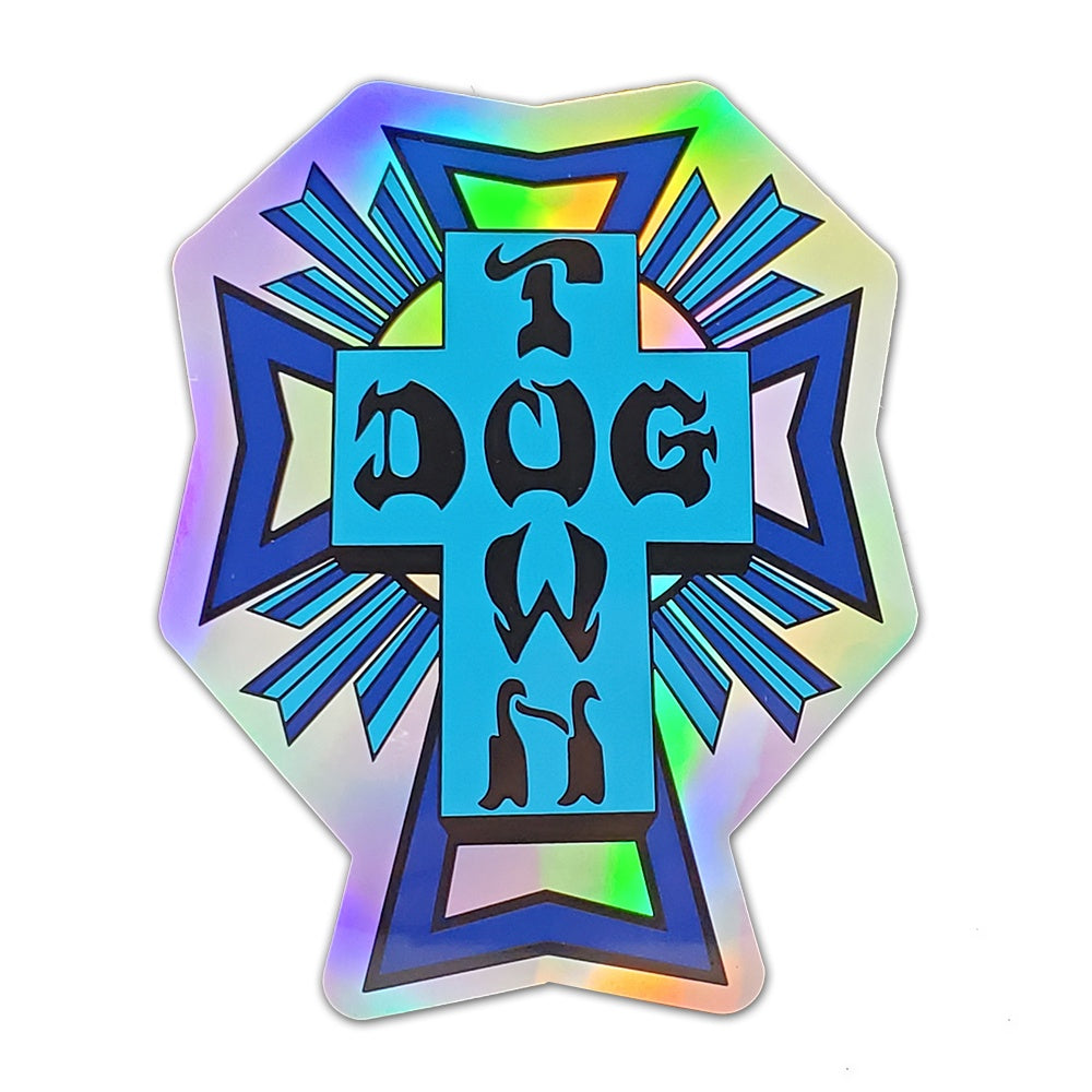 CROSS LOGO ホログラフィックSTICKER BLUE 10cm