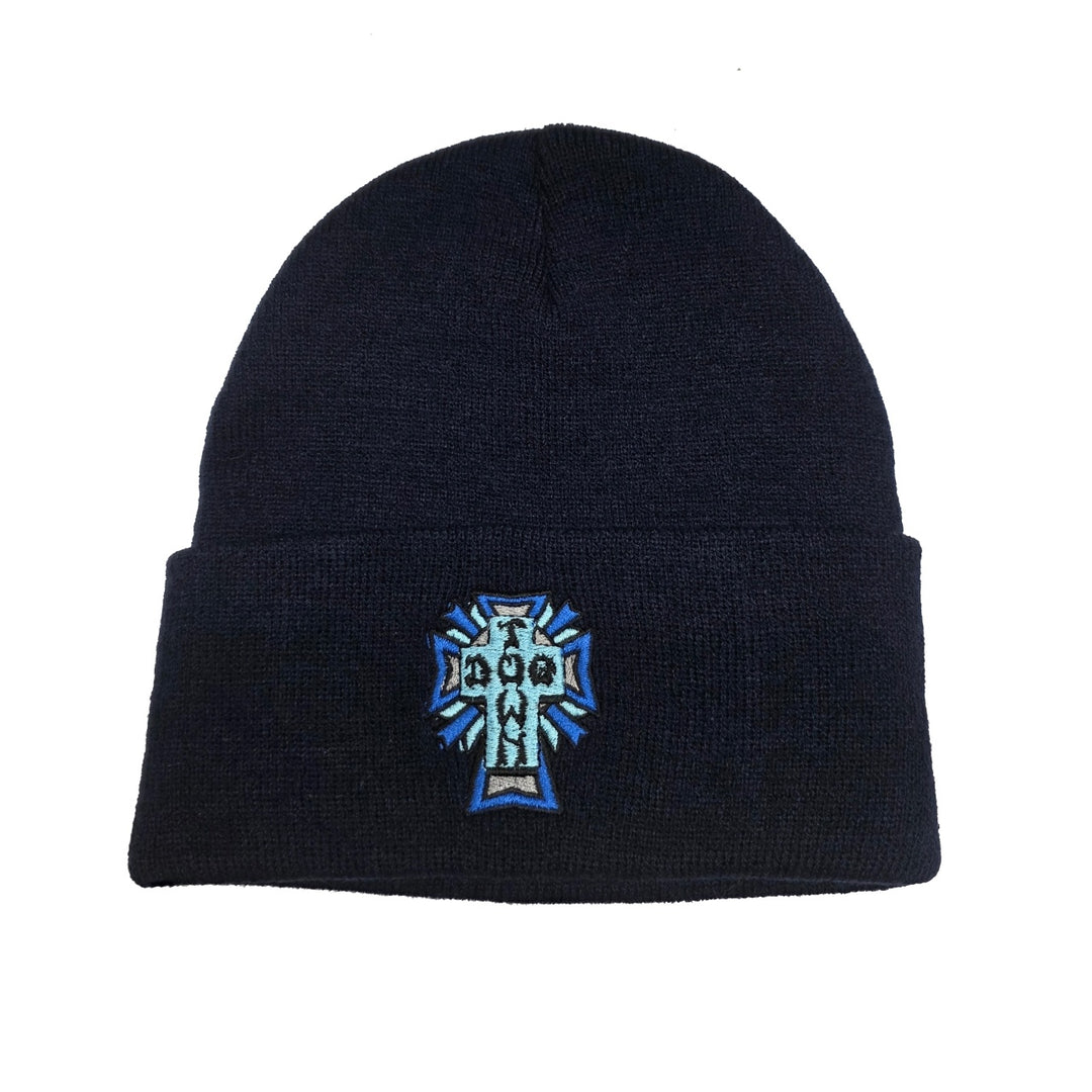 CROSS LOGO COLOR BEANIE NAVY