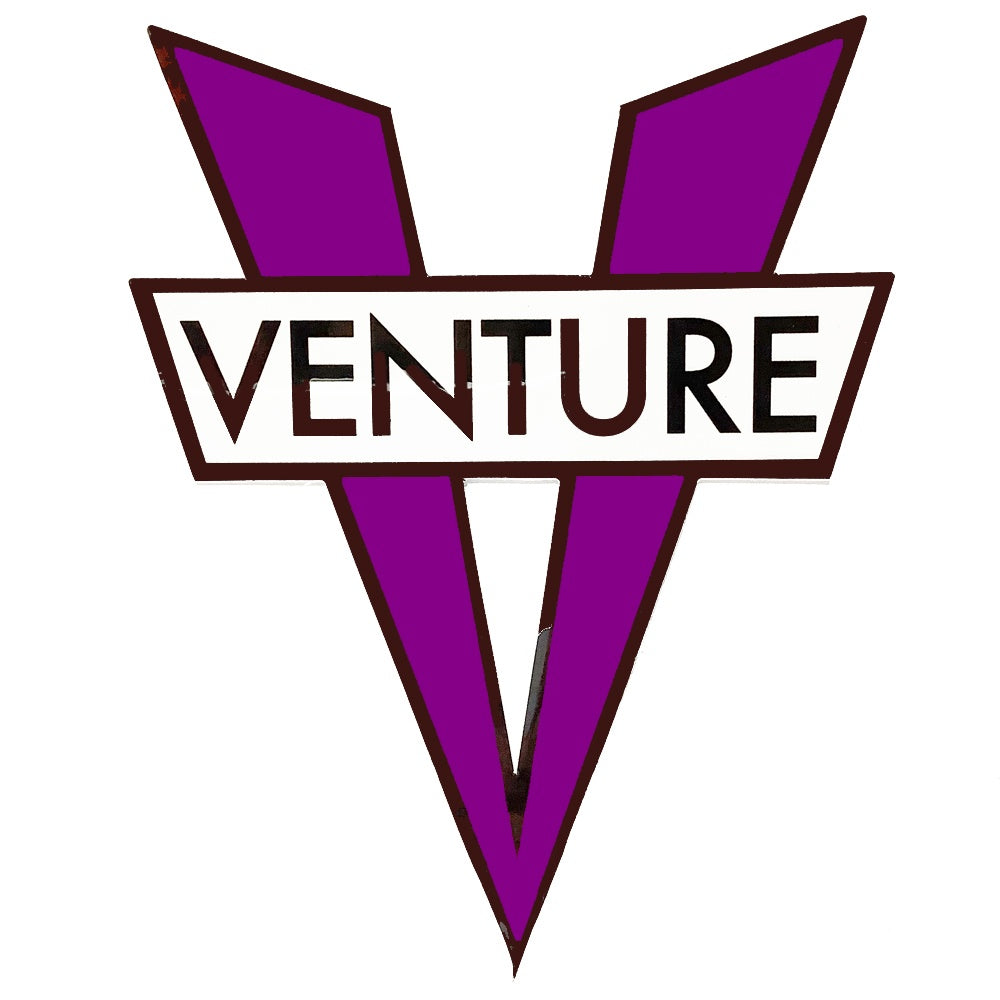V DIE CUT STICKER MED ( PURPLE )