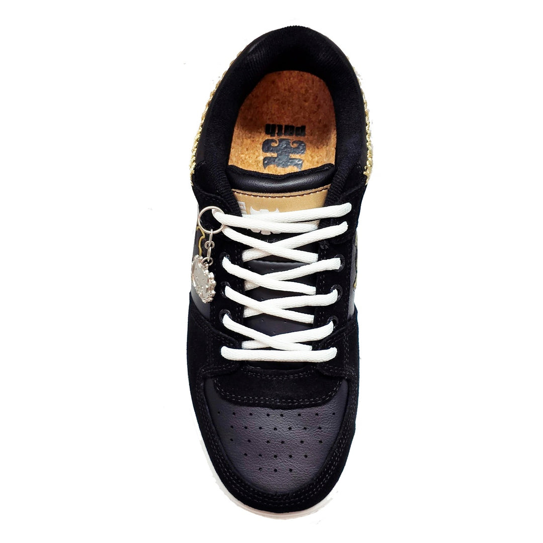 REED LOW BLACK LEATHER SHORT SUEDE