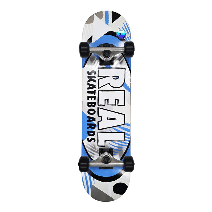 HATCHED OVAL BLUE 7.3 キッズサイズ スケートボード スケボー コンプリート 完成組立品 セット
