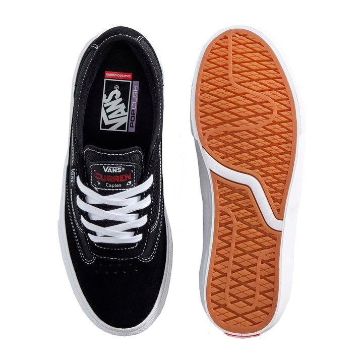 VANS SKATE CURREN CAPLES (カレン・ケープルズ) BLACK/WHITE スケートボード スケボー シューズ スケシュー スニーカー 靴 メンズ