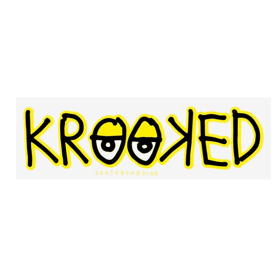 KROOKED LOGO STICKER YELLOW スケートボード スケボー ステッカー シール