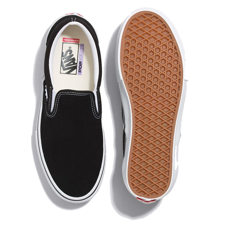 SKATE SLIP-ON (スリッポン) BLACK/WHITE スケートボード スケボー シューズ スケシュー スニーカー 靴 メンズ