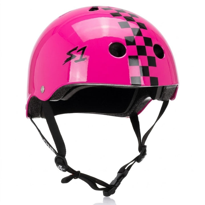 S1 LIFER HELMET GLOSS PINK/CHECKERS スケートボード スケボー プロテクター ヘルメット