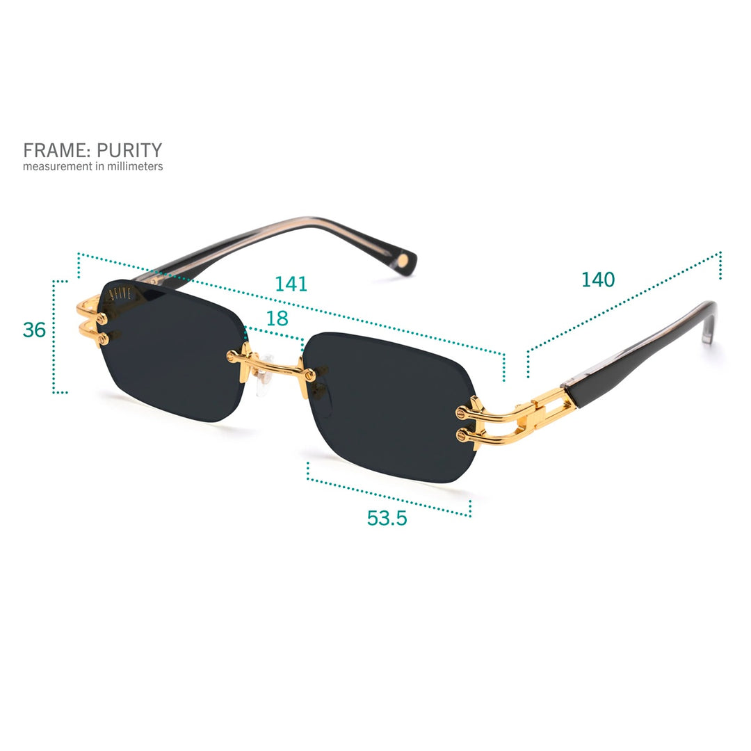 PURITY BLACK & 24K GOLD SUNGLASSES プリティー / ブラック&ゴールド / サングラス / ナインファイブ
