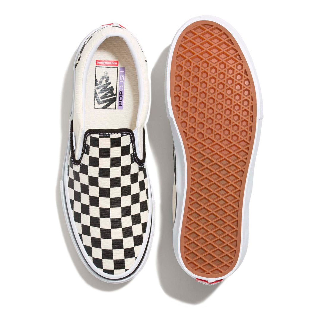 VANS SKATE SLIP-ON スリッポン CHECKERBOARD BLACK/OFF