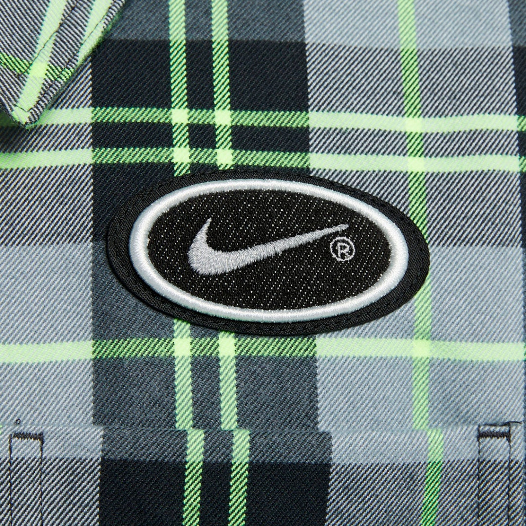 NIKE SB FLNNL BTN UP KOS L/S TOP ( DKSKGY/VOLT ) HV0257-070 XLサイズ