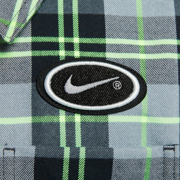 NIKE SB FLNNL BTN UP KOS L/S TOP ( DKSKGY/VOLT ) HV0257-070 XLサイズ