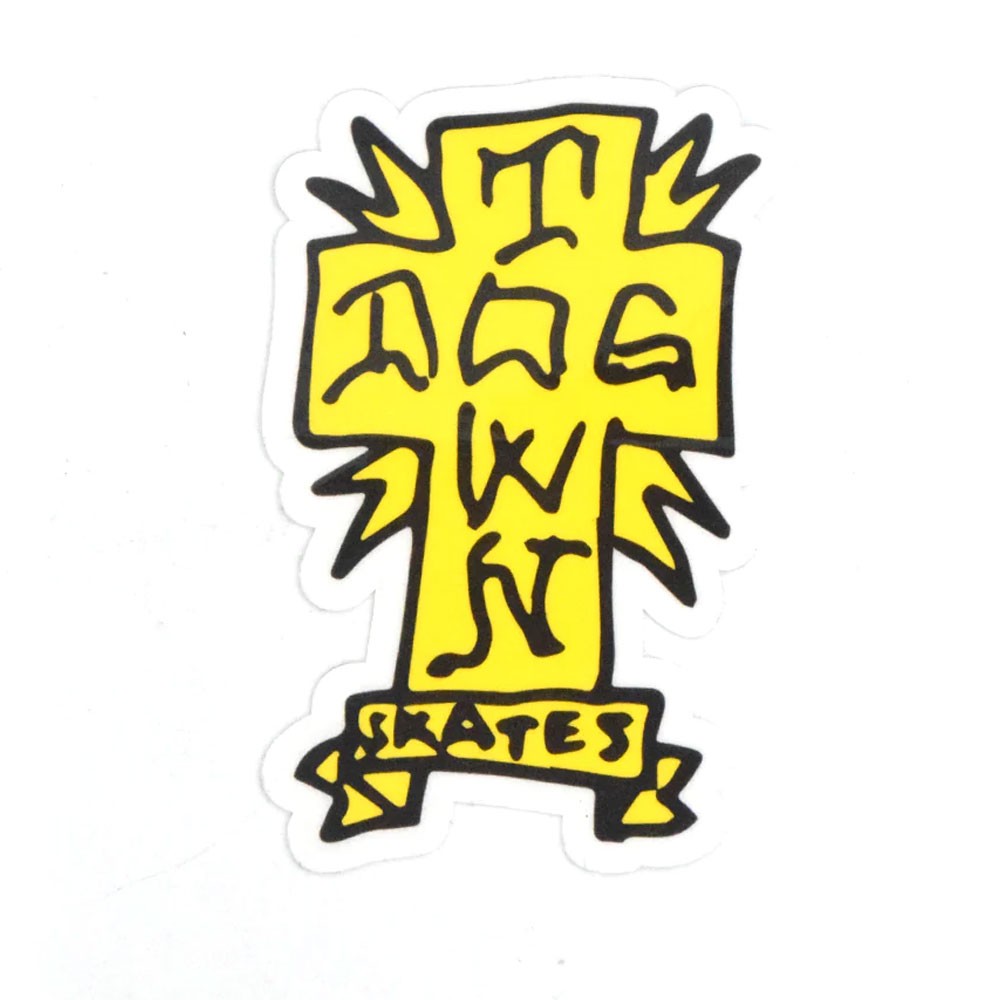 DOGTOWN GONZ CROSS SMALL (YELLOW/BLACK) スケートボード スケボー ステッカー シール