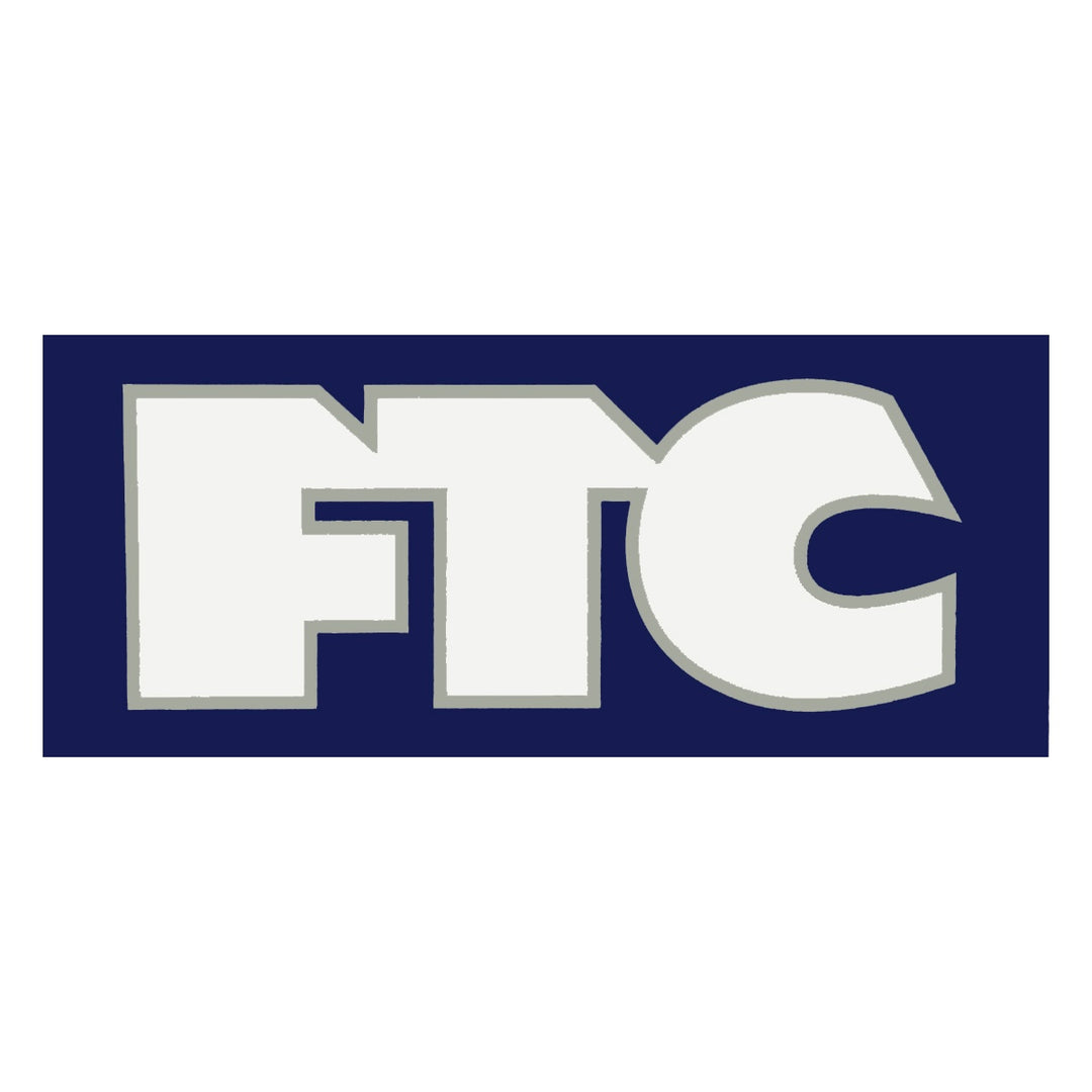 FTC LOGO LARGE NAVY/WHITE/SILVER スケートボード スケボー ステッカー シール