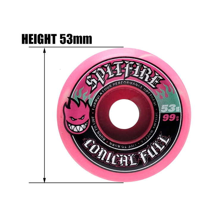 F4 99 CONICAL FULL PINK/TEAL SWIRL 53mm スケートボード スケボー ウィール