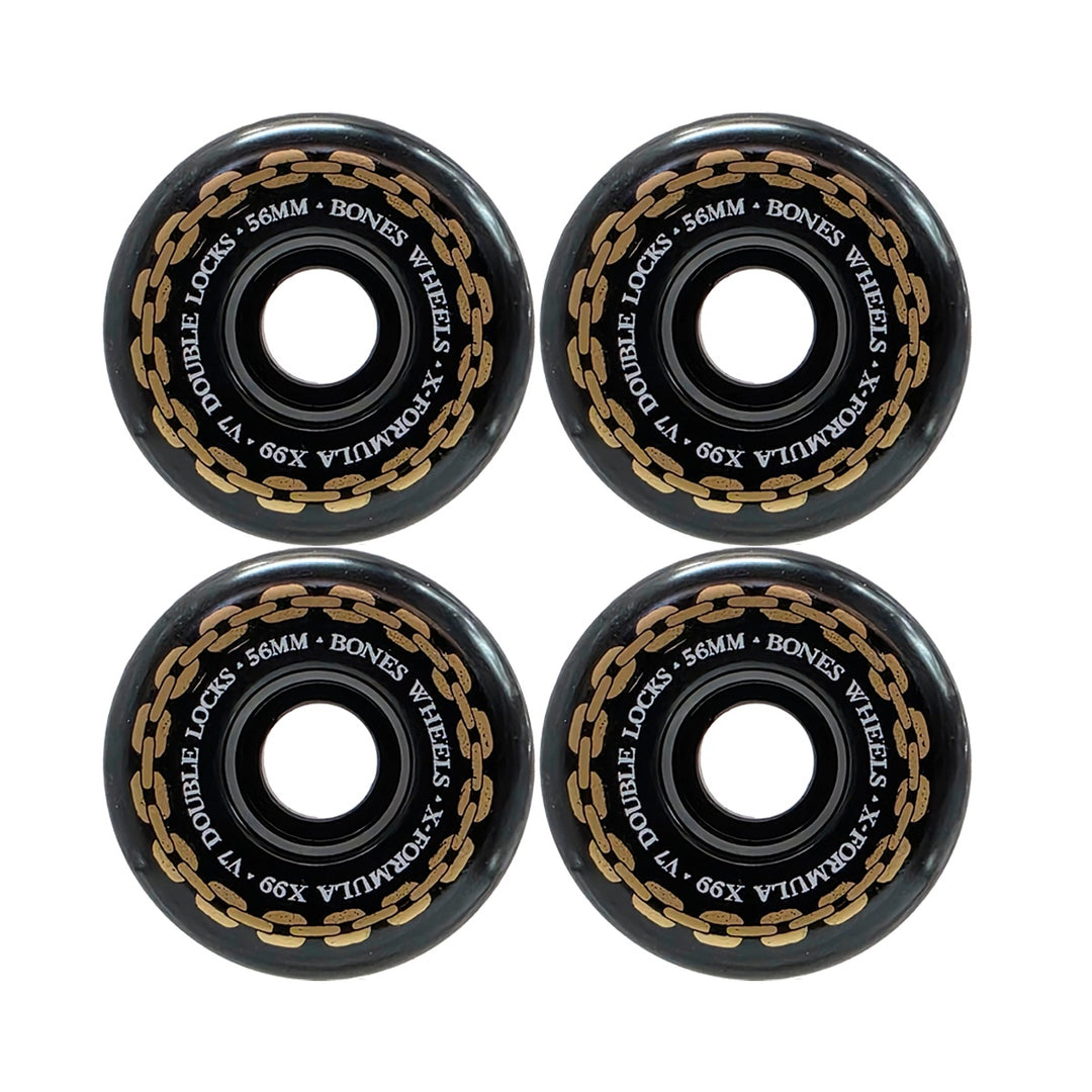 X-FORMULA DOUBLE LOCKS V7 BLACK 56mm 99A スケートボード スケボー ウィール