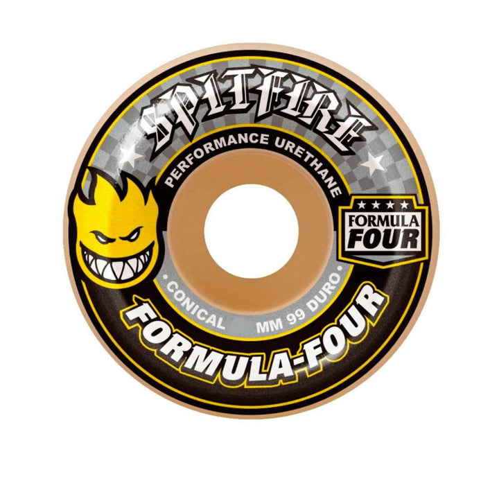 F4 99 DURO CONICAL YELLOW PRINT 56mm スケートボード スケボー ウィール