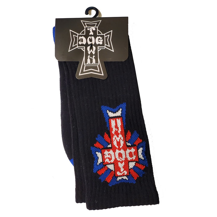 CREW SOCKS COLOR CROSS LOGO (BLACK)