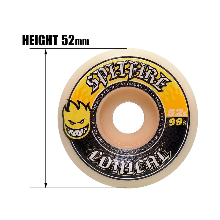 F4 99 DURO CONICAL YELLOW PRINT 52mm スケートボード スケボー ウィール