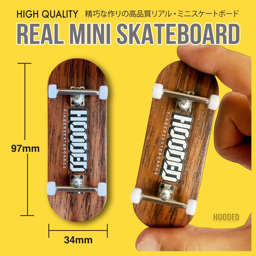 【指スケ】HOODED STARTER COMPLETE フィンガースケートボード (ZEBRA-WOOD)