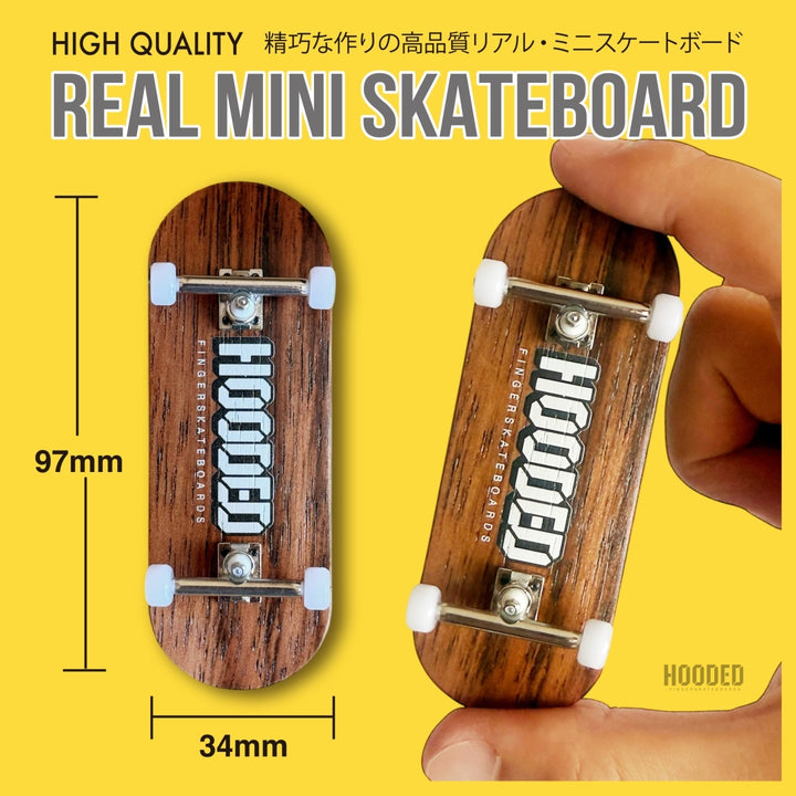 【指スケ】HOODED STARTER COMPLETE フィンガースケートボード (ZEBRA-WOOD)