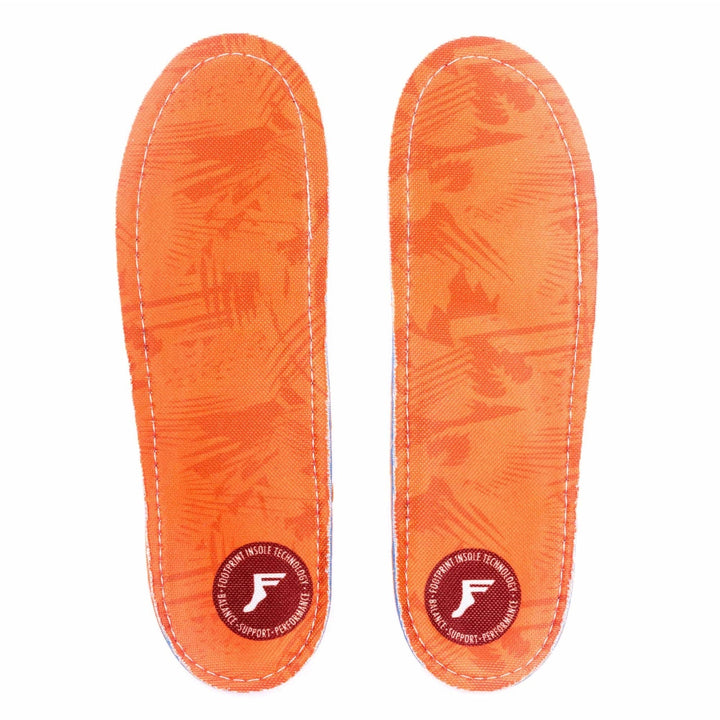 KINGFOAM ORTHOTICS INSOLES ORANGE CAMO 5mm (23cm/23.5cm) U4424-C01