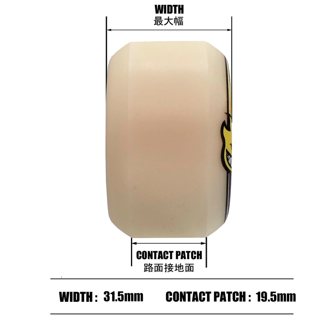 F4 99 DURO CONICAL YELLOW PRINT 52mm スケートボード スケボー ウィール