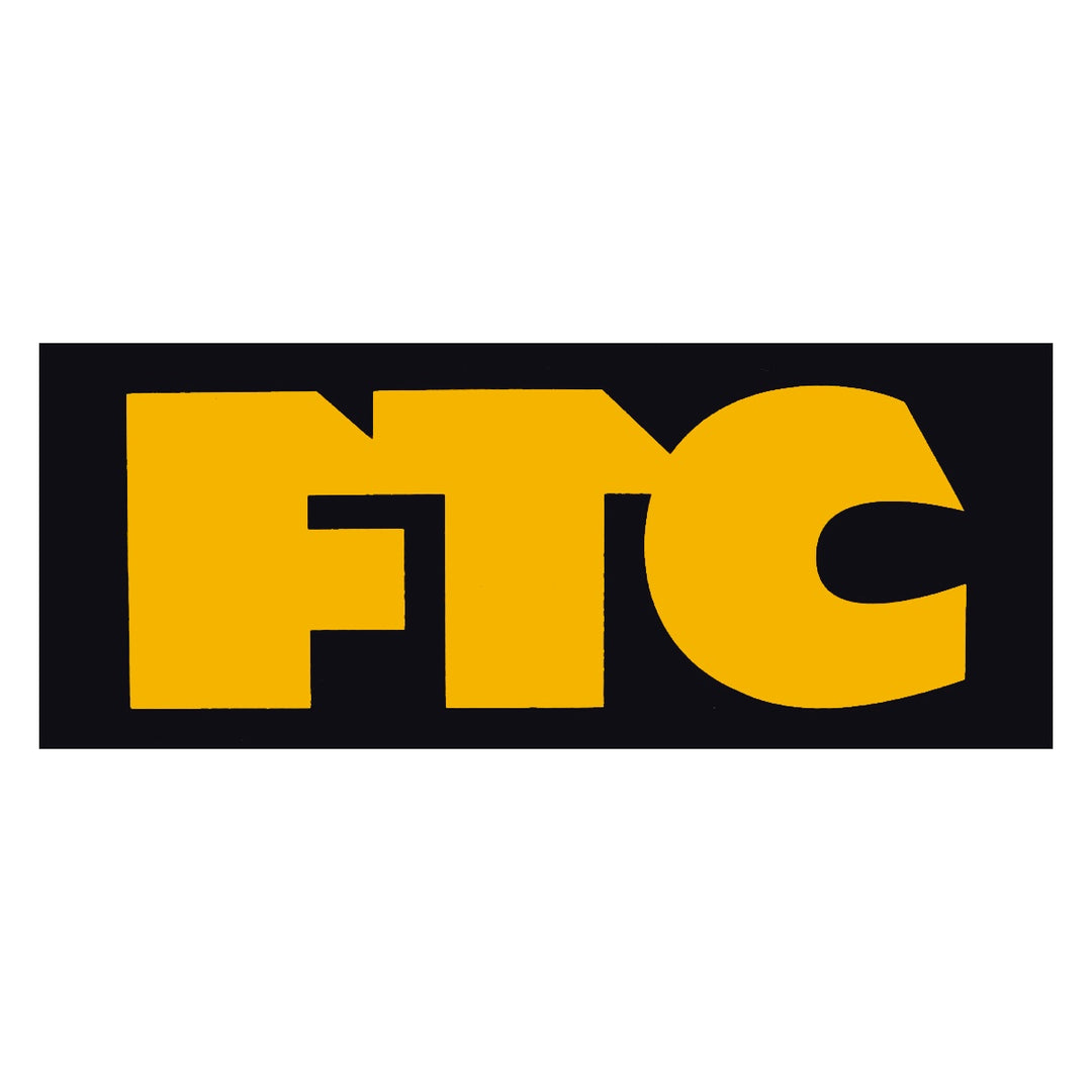 FTC LOGO LARGE BLACK/YELLOW スケートボード スケボー ステッカー シール