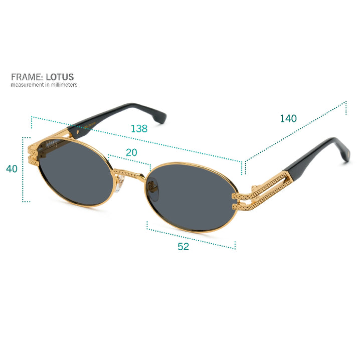 LOTUS Black & 24k Gold Clear Lens Glasses U1281-C01S01