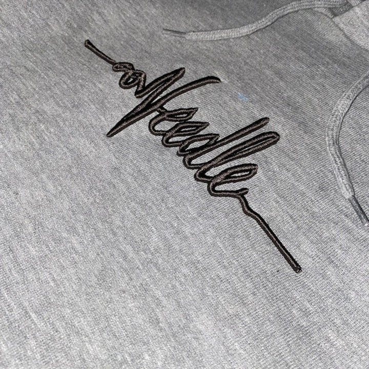 NEEDLE LOGO HOODIE (GRAY) Lサイズ