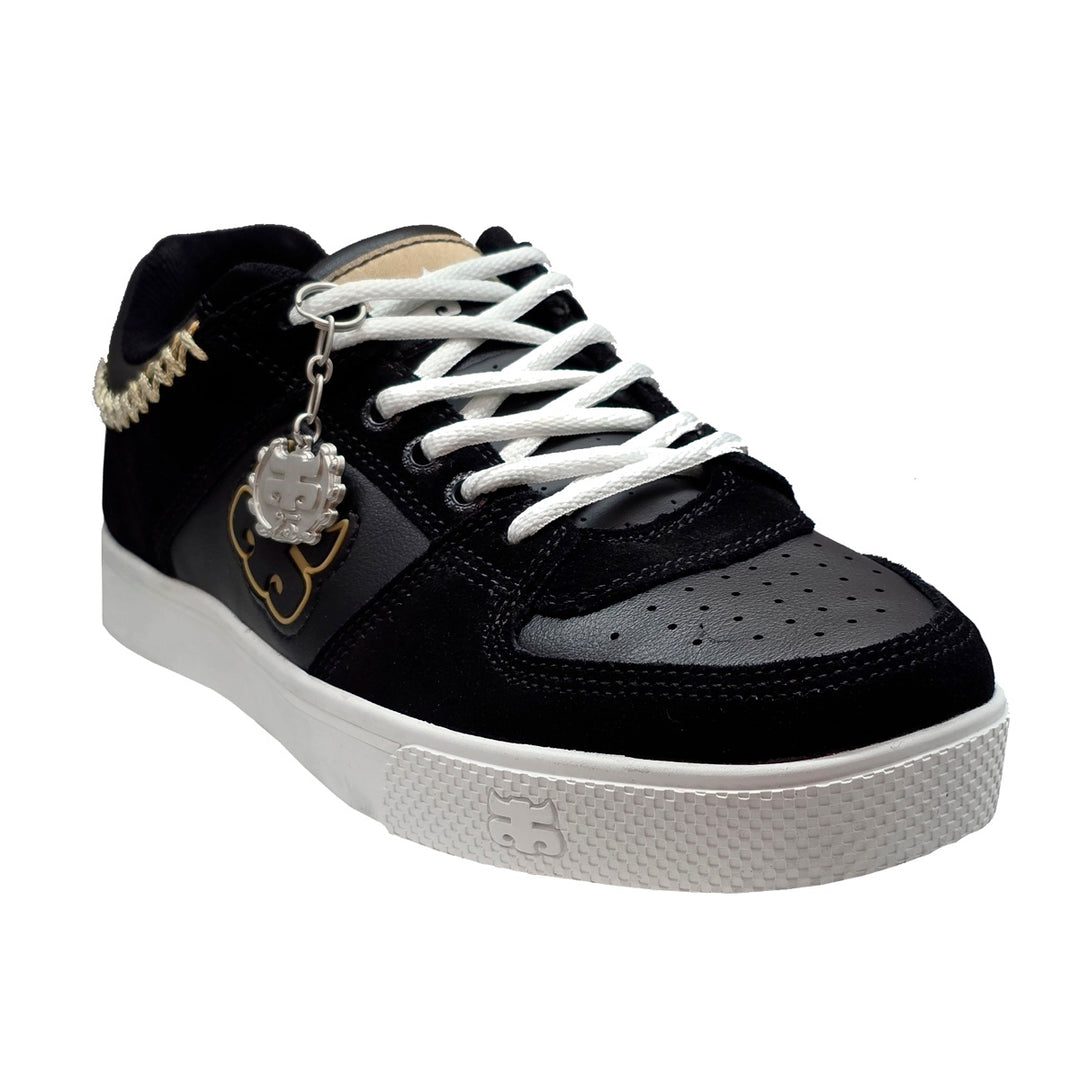 REED LOW BLACK LEATHER SHORT SUEDE