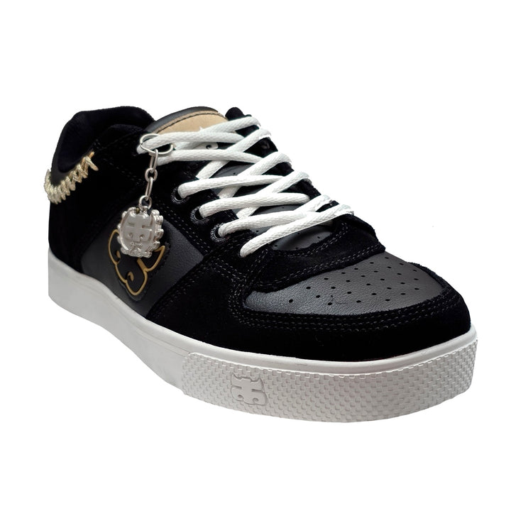 REED LOW BLACK LEATHER SHORT SUEDE