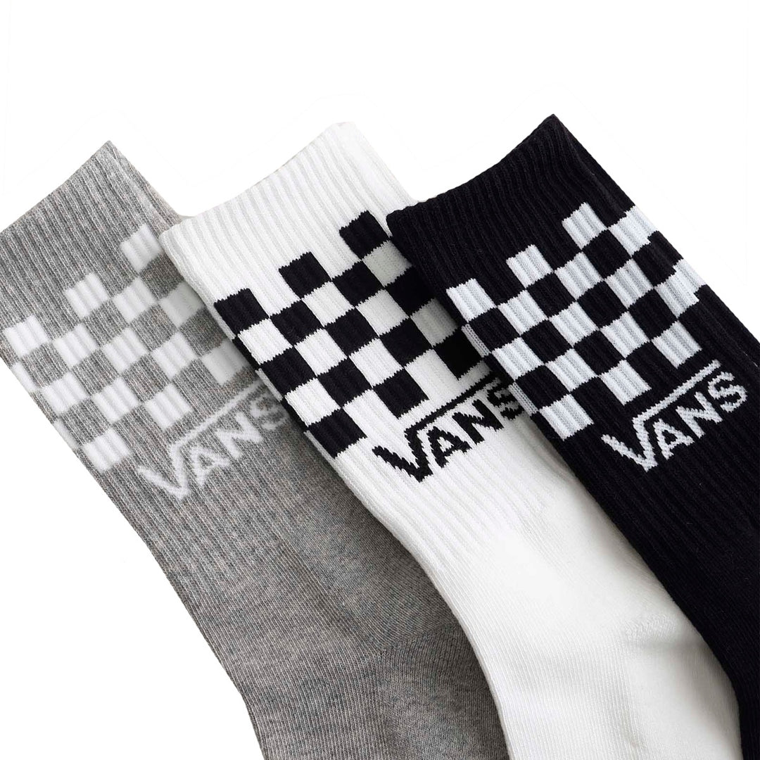 CLASSIC CHECK CHECK CREW BLACK/WHITE/GREY (3PK) スケートボード スケボー キャップ メンズ クルーソックス 靴下 ソックス