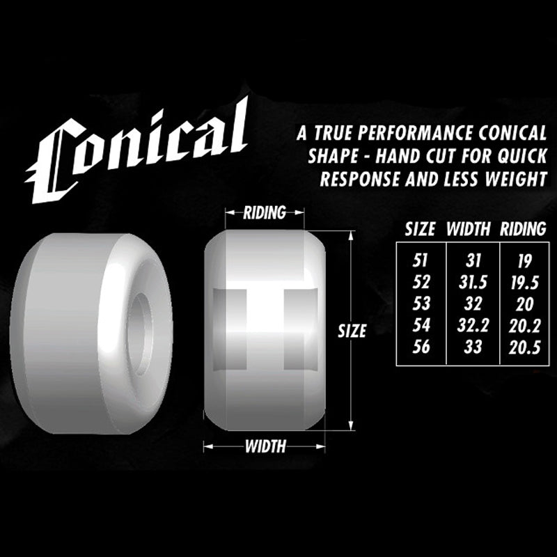 F4 99 DURO CONICAL YELLOW PRINT 52mm