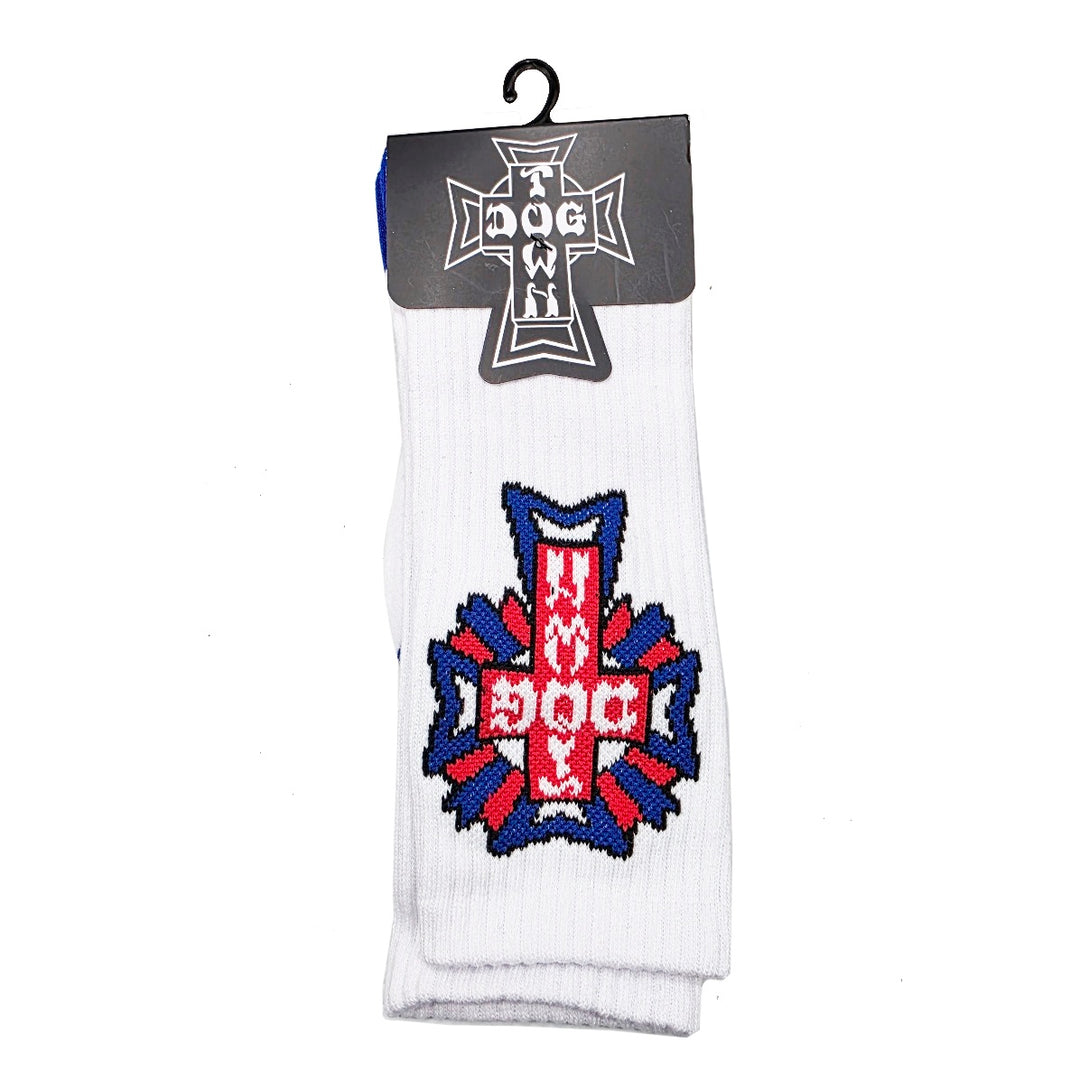 CREW SOCKS COLOR CROSS LOGO (WHITE)
