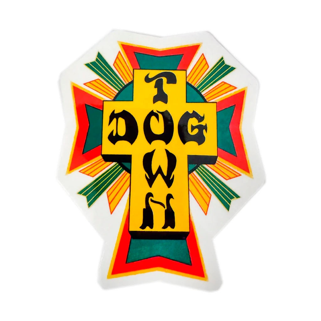 CROSS LOGO RASTA ( LARGEL ) スケートボード スケボー ステッカー シール