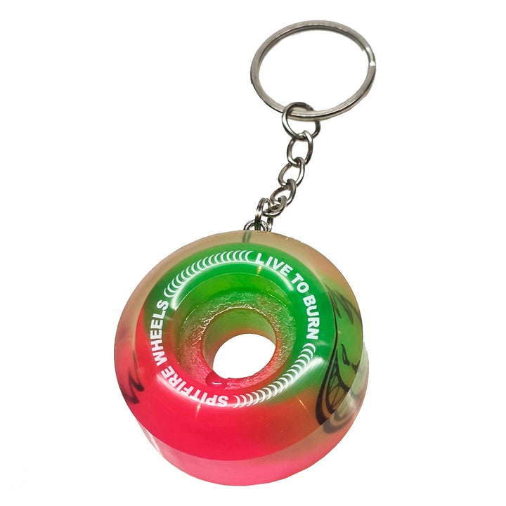 LIVE TO BURN ウィール型キーホルダー CLEAR/GREEN/PINK