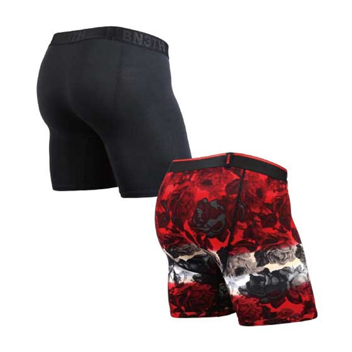 CLASSIC BOXER SOLID×PRINT 2PACK ROSE×1 -BLACK×1