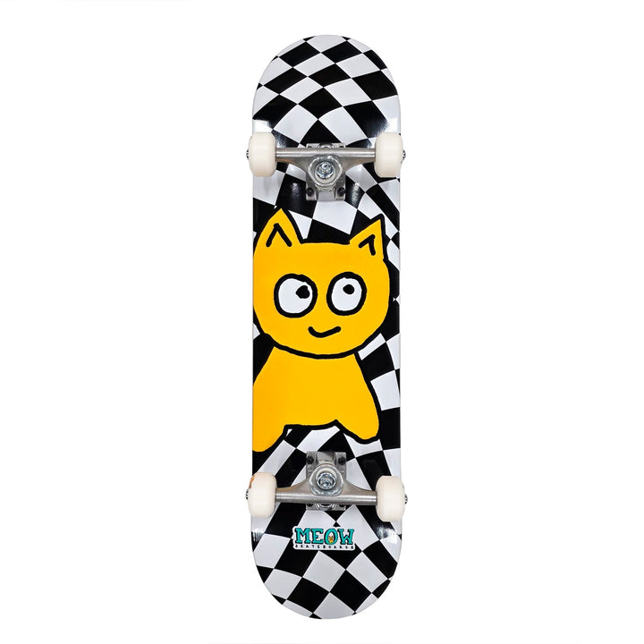 MEOW BIG CAT CHECKER TWIST COMPLETE BLACK / WHITE 7.75