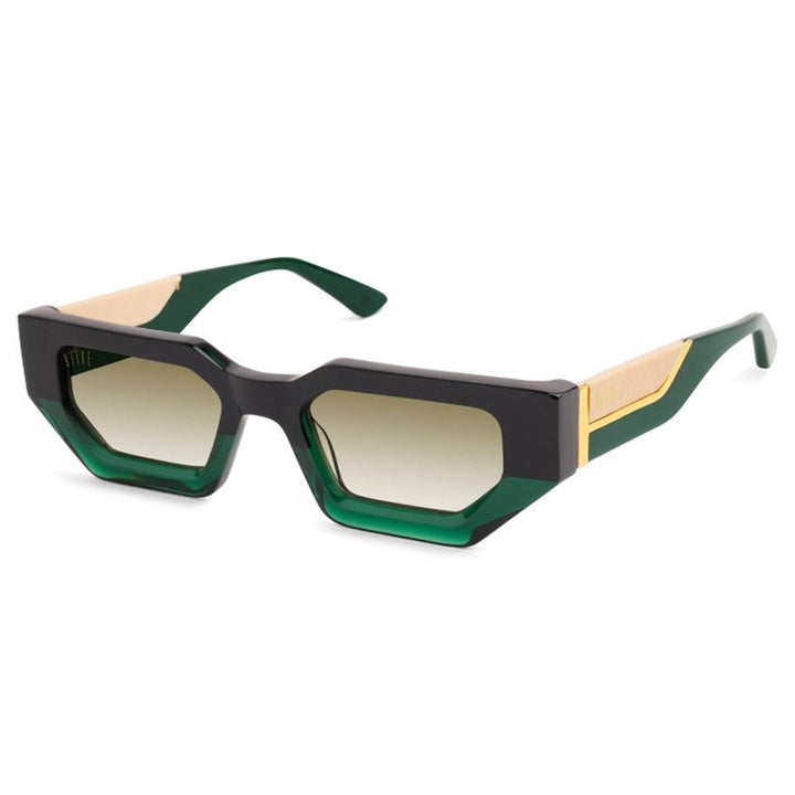 VINCENT Tundra Green & 24K Gold Sepia Gradation Sunglasses U1272-C01S01