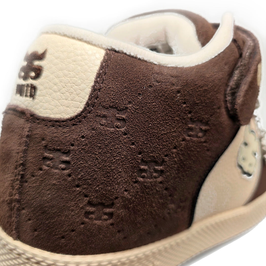 GRASSHOPPER EMBOSSED BROWN SUEDE