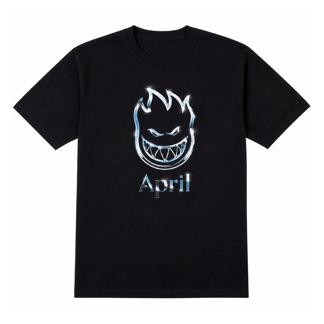 SPITFIRE x APRIL CHROME BIGHEAD BLACK Lサイズ スケートボード スケボー TEEシャツ 半袖