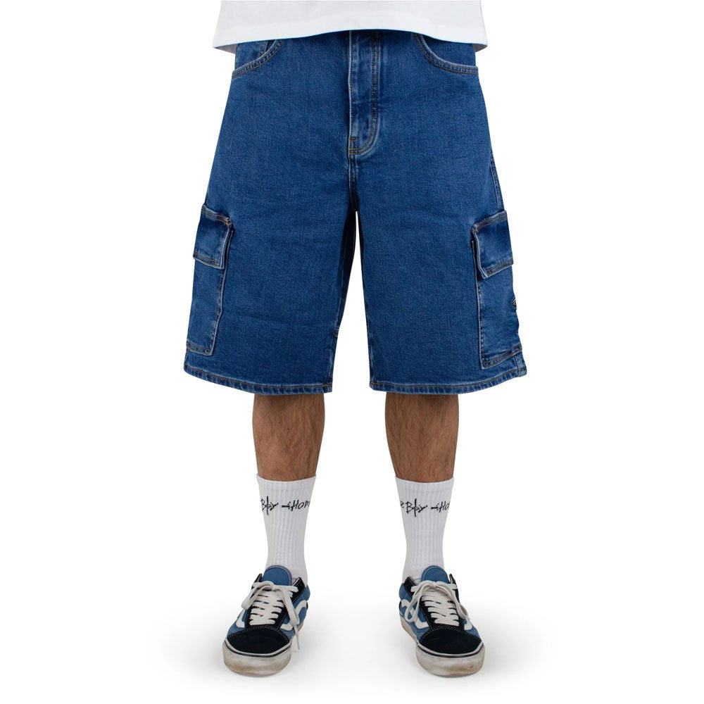 X-TRA UFO CARGO DENIM SHORTS (WASHED BLUE)  U1092-C01S01