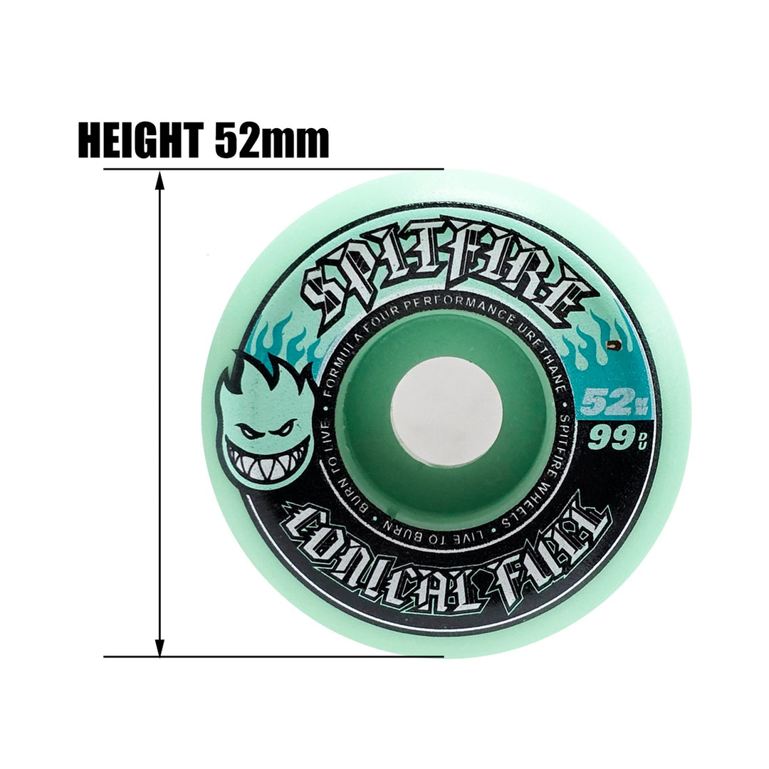 F4 99 CONICAL FULL TEAL 52mm スケートボード スケボー ウィール