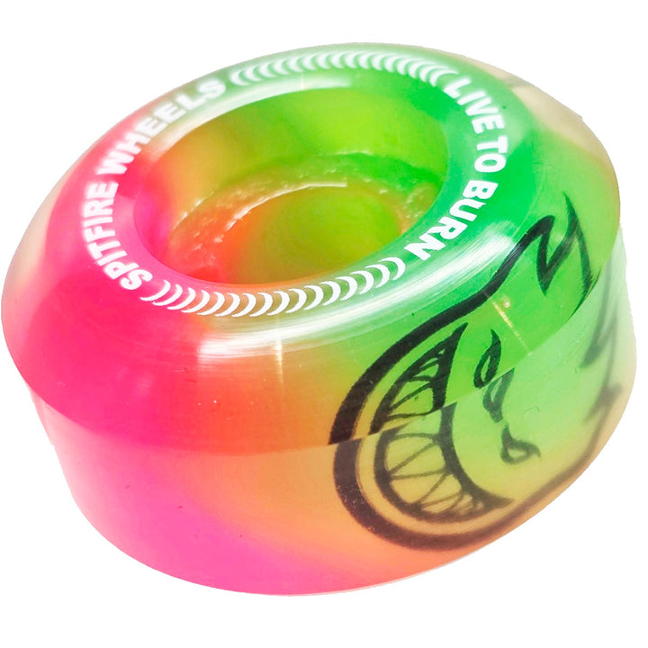 LIVE TO BURN ウィール型キーホルダー CLEAR/GREEN/PINK