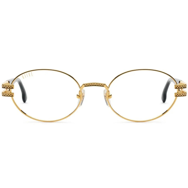 LOTUS Black & 24k Gold Clear Lens Glasses U1281-C01S01