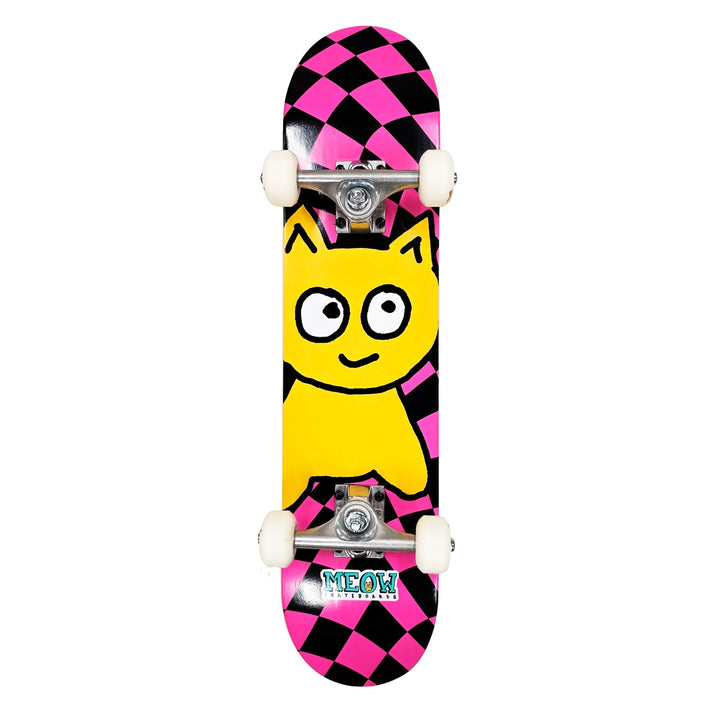 MEOW BIG CAT CHECKER TWIST COMPLETE PINK 6.5 スケートボード スケボー コンプリート 完成組立品 セット