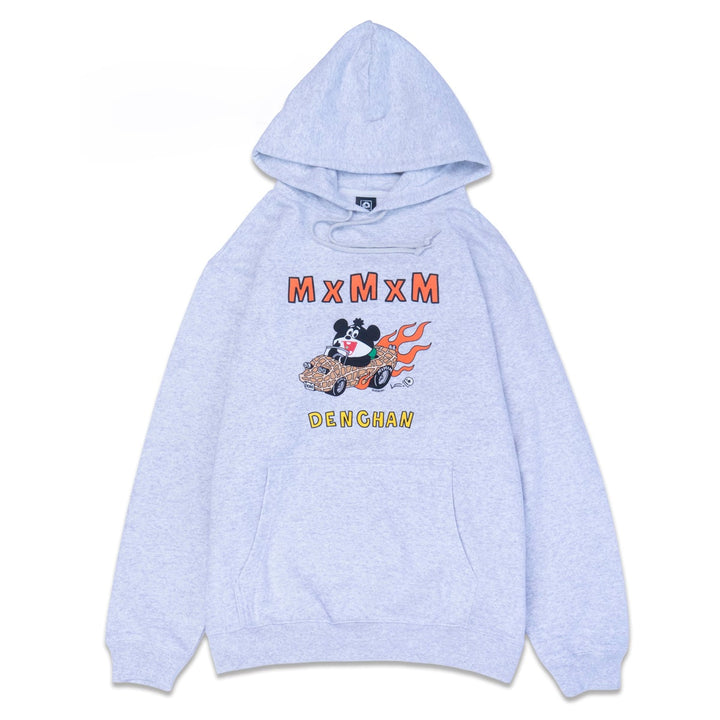 でん六 x MxMxM “ピーナッツの車とでんちゃん” HOODIE GRAY (でん六 x MxMxM エアーフレッシュナー付き)