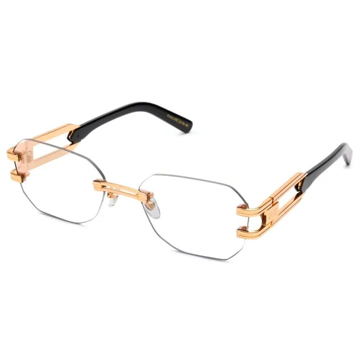 ROYALS LITE Black & 24K Gold Clear Lens Glasses ロイアルライト / ブラック / 24Kゴールド / 透明レンズ / リムレス