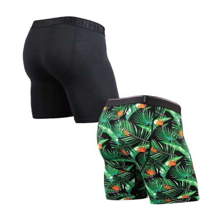 CLASSIC BOXER SOLID×PRINT 2PACK PARADISE BALI×1 -BLACK×1