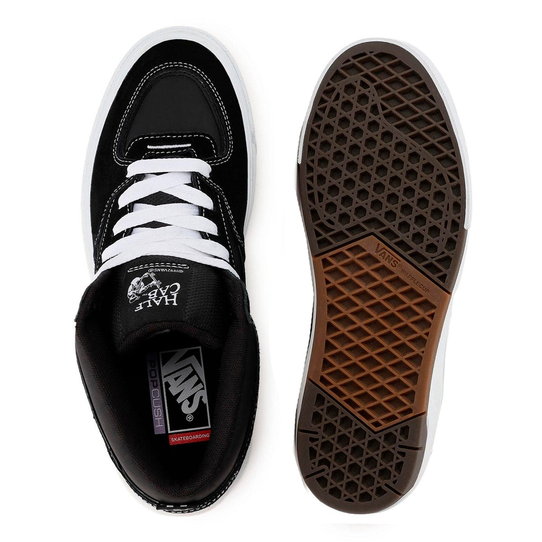 VANS SKATE HALF CAB WAFFLECUP ハーフキャブ ワッフルカップ BLACK/WHITE スケートボード スケボー シューズ スケシュー スニーカー 靴 メンズ