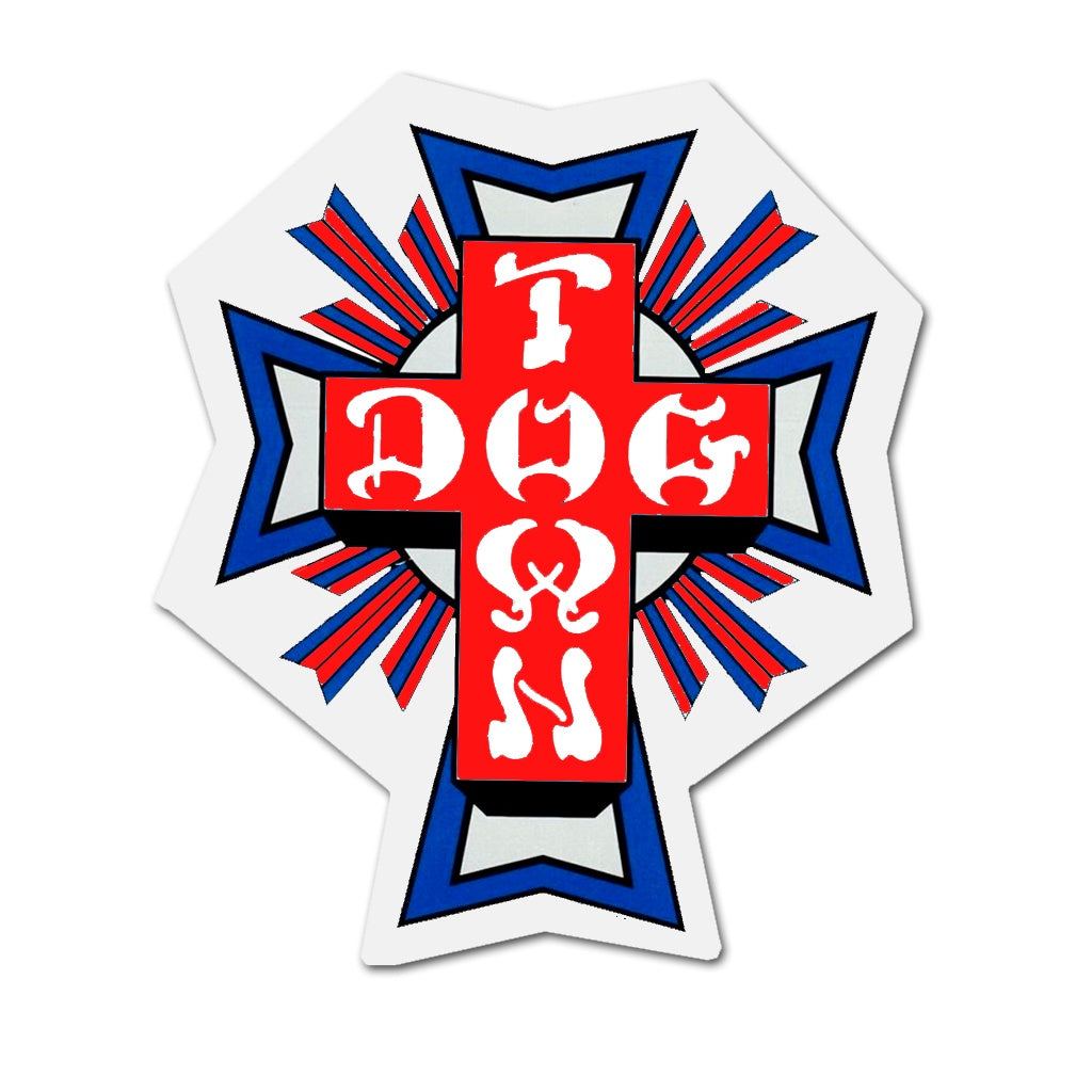 CROSS LOGO RED BLUE 5.4cm スケートボード スケボー ステッカー シール